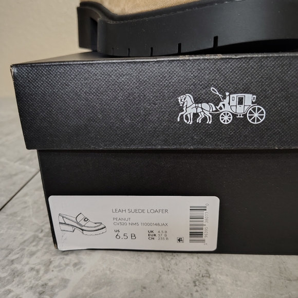 Coach Leah Suede Loafers Peanut Platform Lug Sole Size 6.5 B - Picture 12 of 12